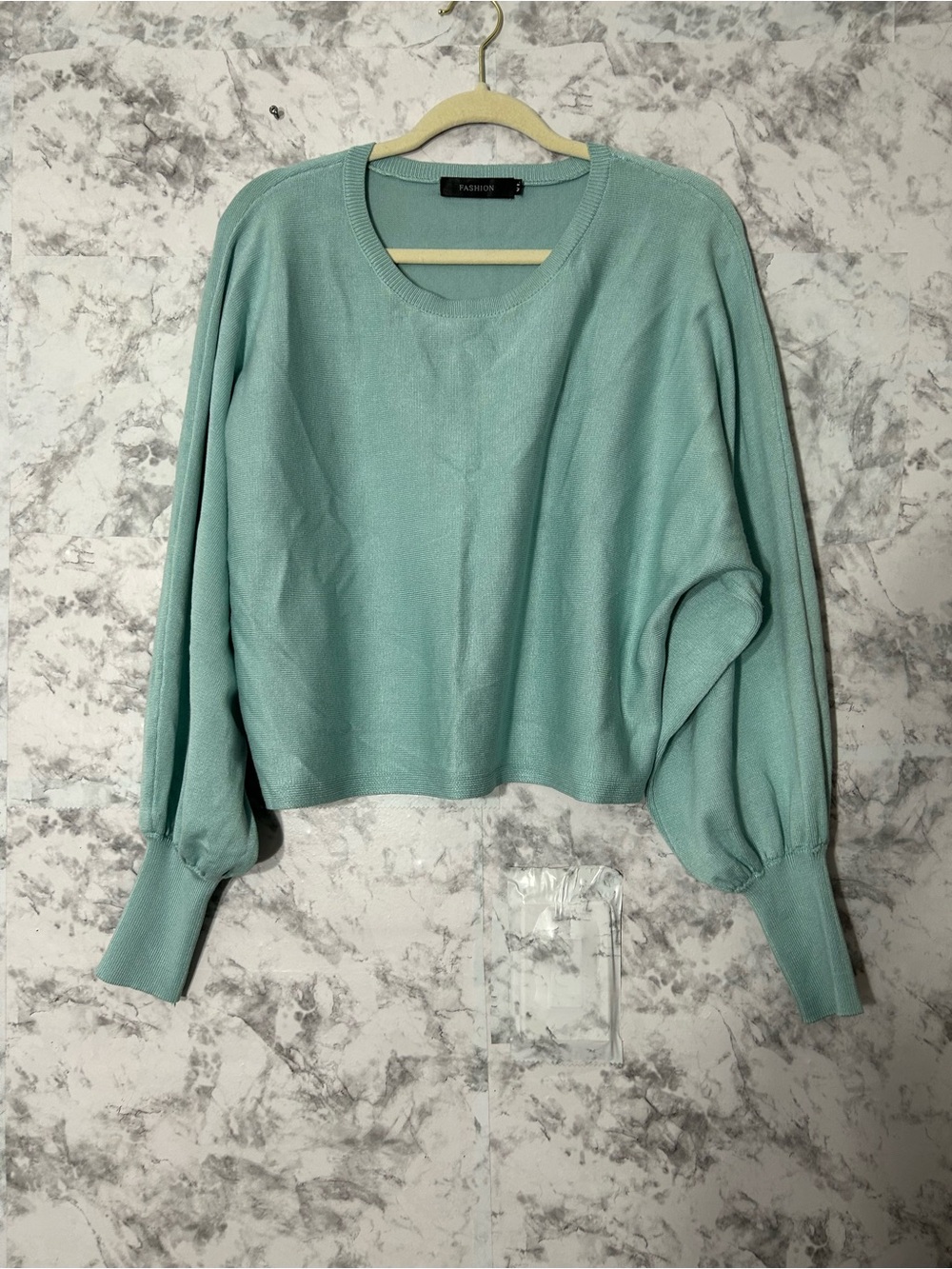 Lightweight Crewneck Sweater in Mint Green by